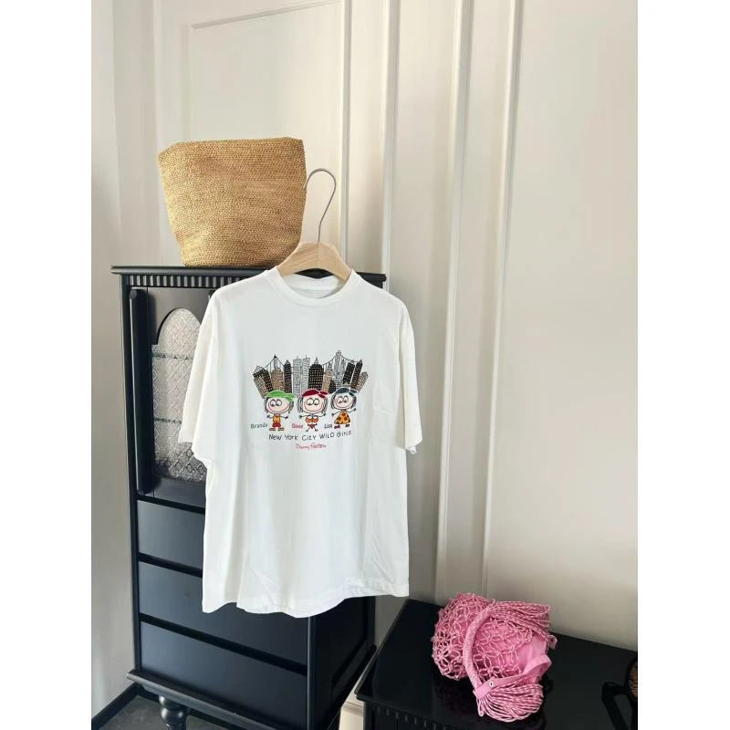 MAINRAY-「头号女孩」简约百搭印花圆领短袖T恤