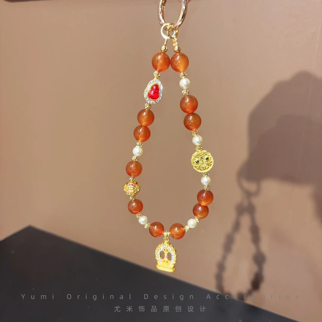 尤米原创设计手机链高端女款防丢手机挂链 绳节日百搭礼物L2984