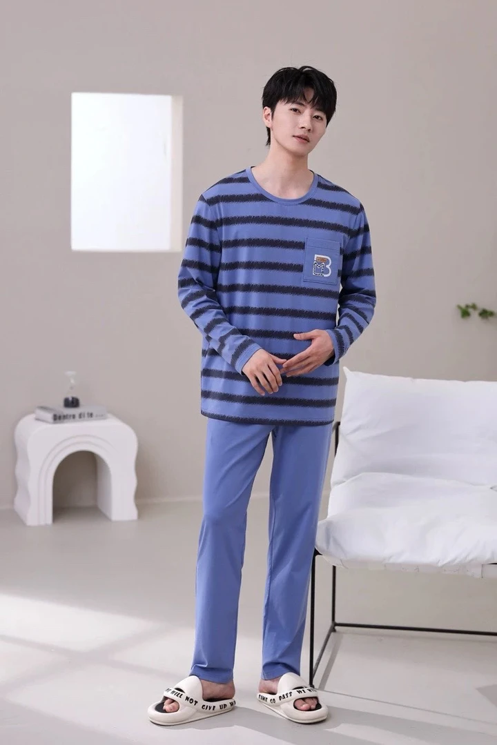 男士圆领套头春秋款家居服套装9842/奥维