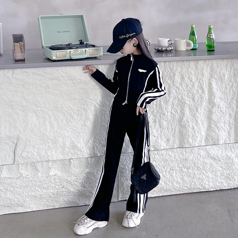 女童春装套装2025新款运动网红洋气儿童炸街时髦大童春秋季童装潮