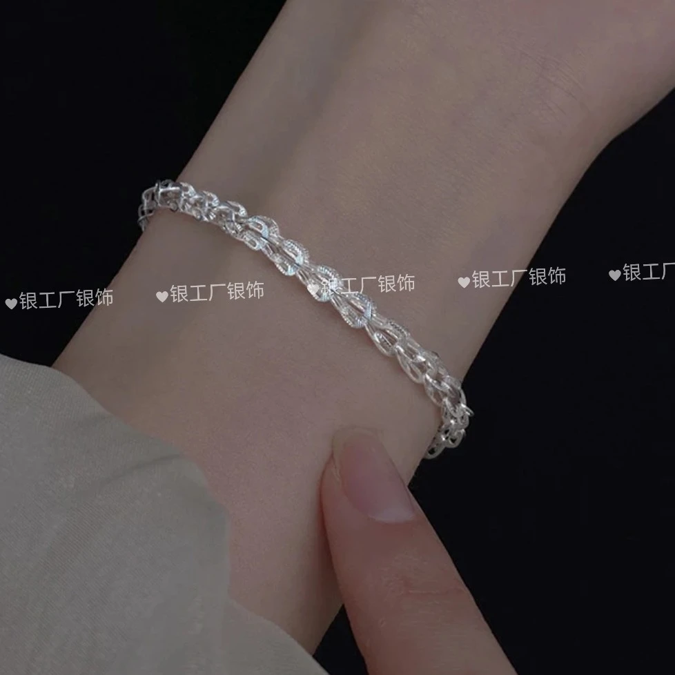 足银手链 足银999 凤尾手链（可调节）轻奢气质百搭高级款手链