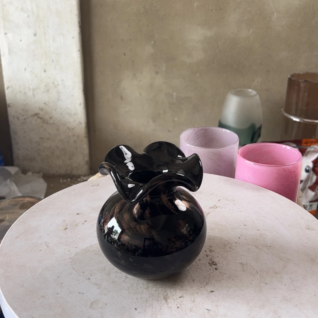 弘扬琉璃花器微瑕高度14