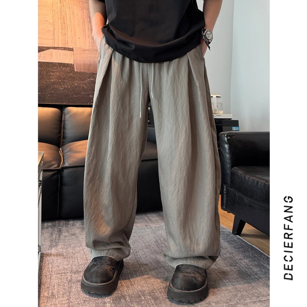 25SS夏季【莱赛尔天丝】掐褶凉感透气垂感直筒休闲裤