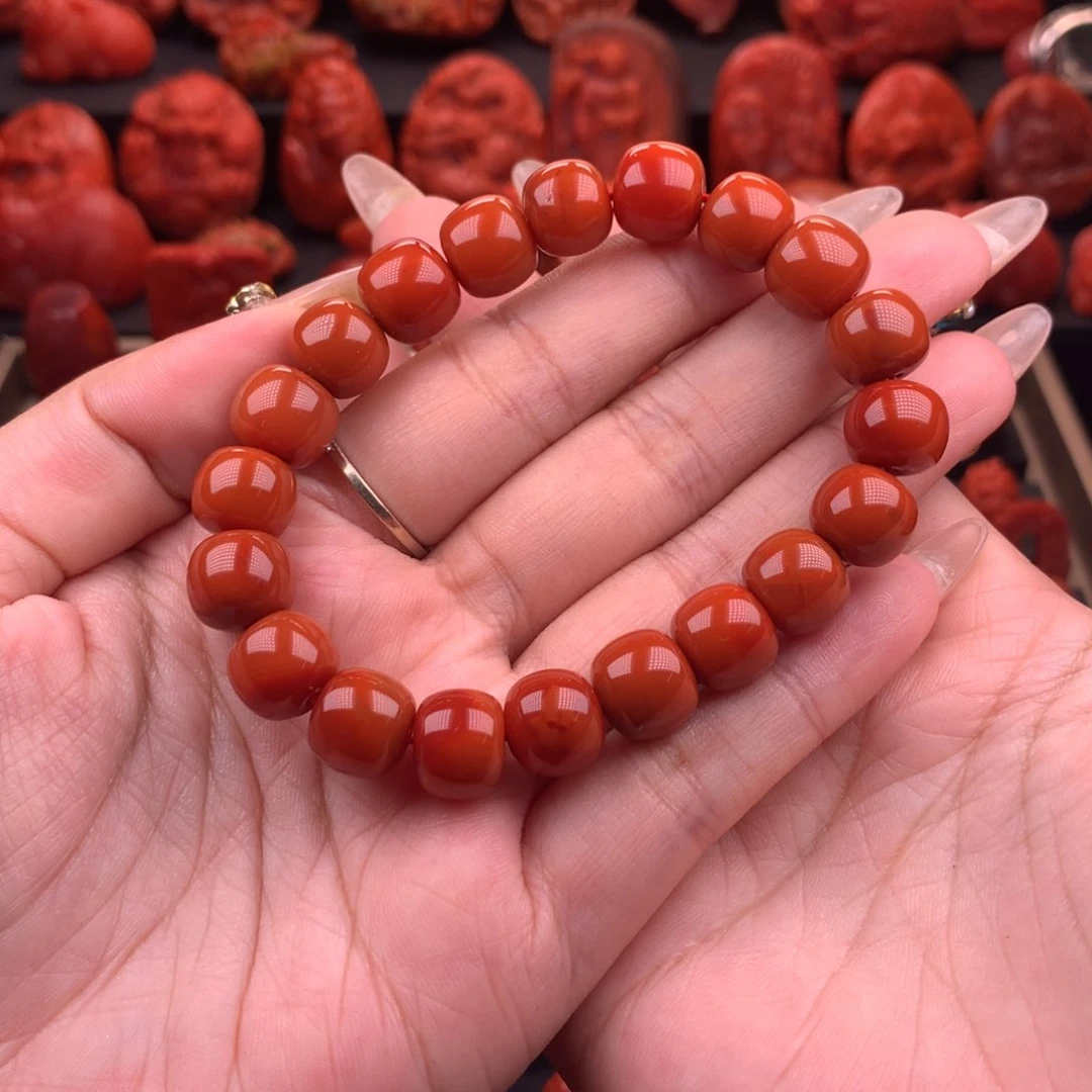 南红玛瑙南红川料原矿老型手串11mm未镶嵌