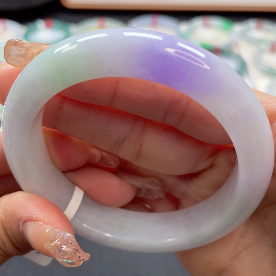 【闪购商品】翡翠手镯未镶嵌55.5浓紫春彩20号