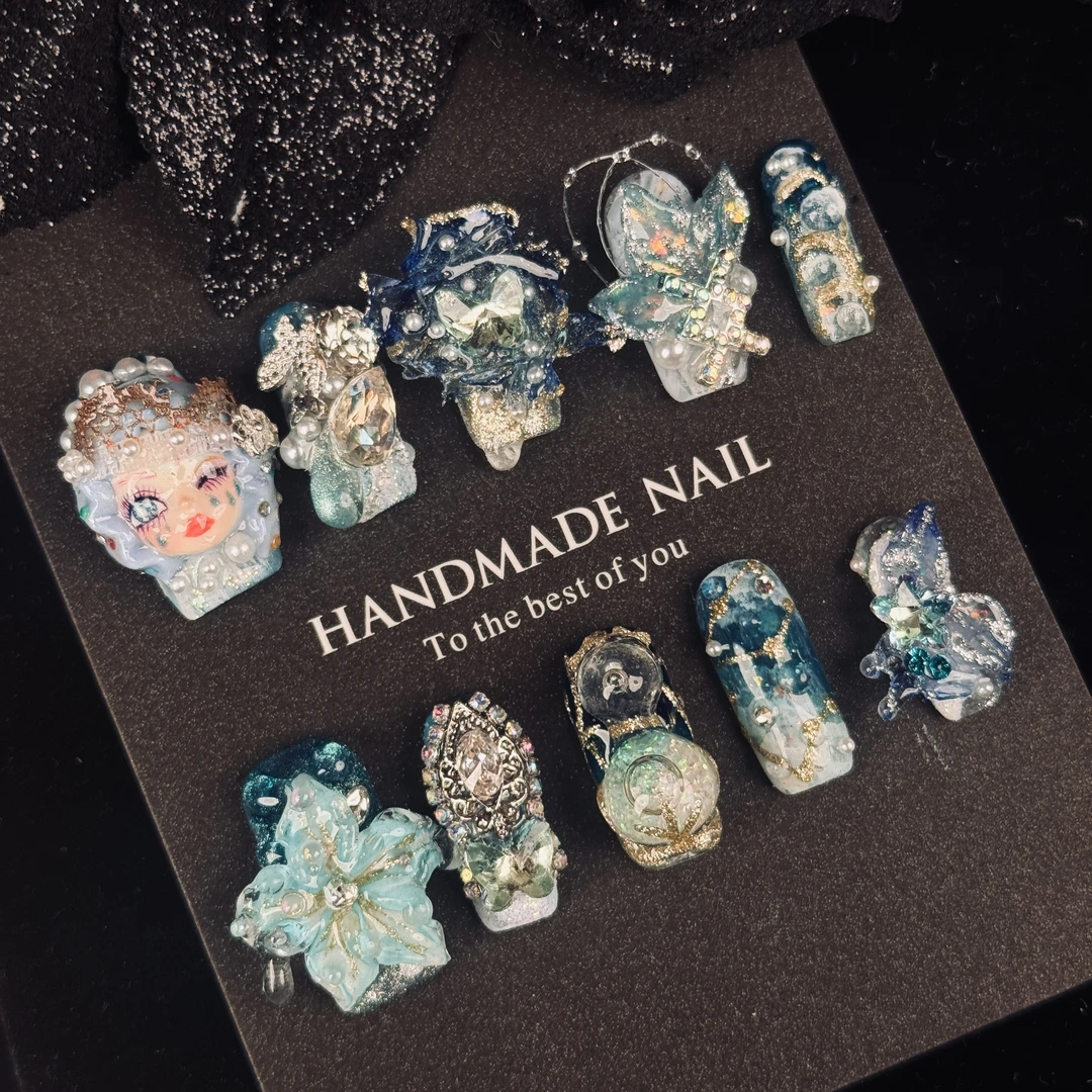 【水瓶座】十二星座流行高级感重工娃娃头显白精致纯手工穿戴甲