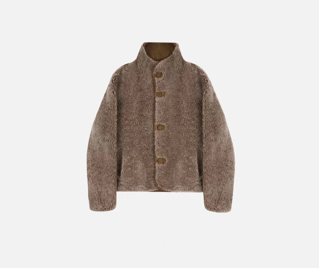 171海宁2025新款100%羊毛时尚冬季休闲短款外套宽松显瘦女款秋冬