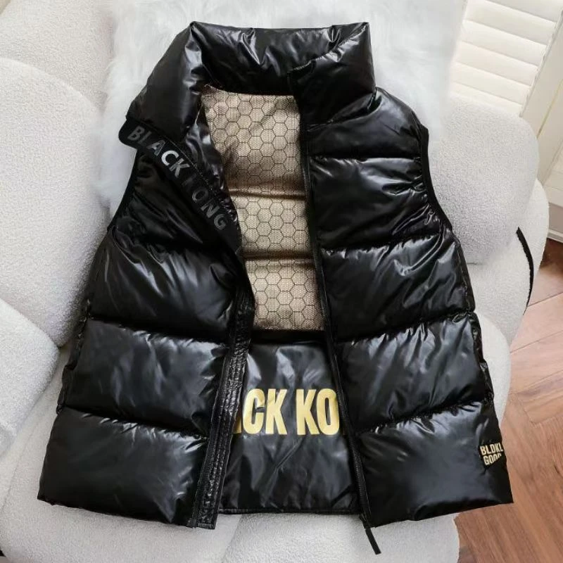 儿童马甲男女同款黑金小童短款韩版棉外套洋气情男女童款背心