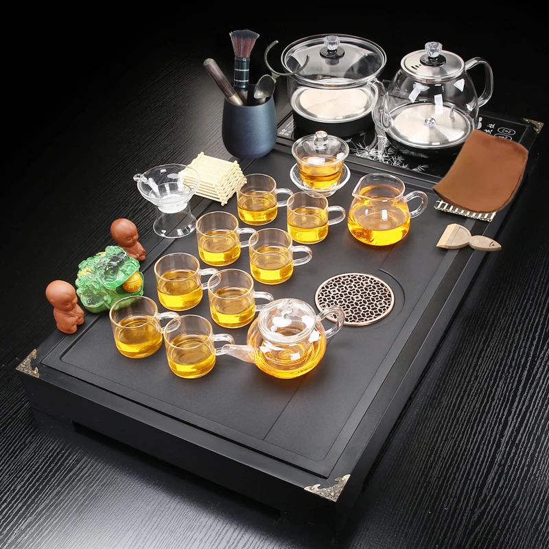 茶台全自动烧水壶一体整套功夫茶具套装家用客厅高端茶盘桌面专用