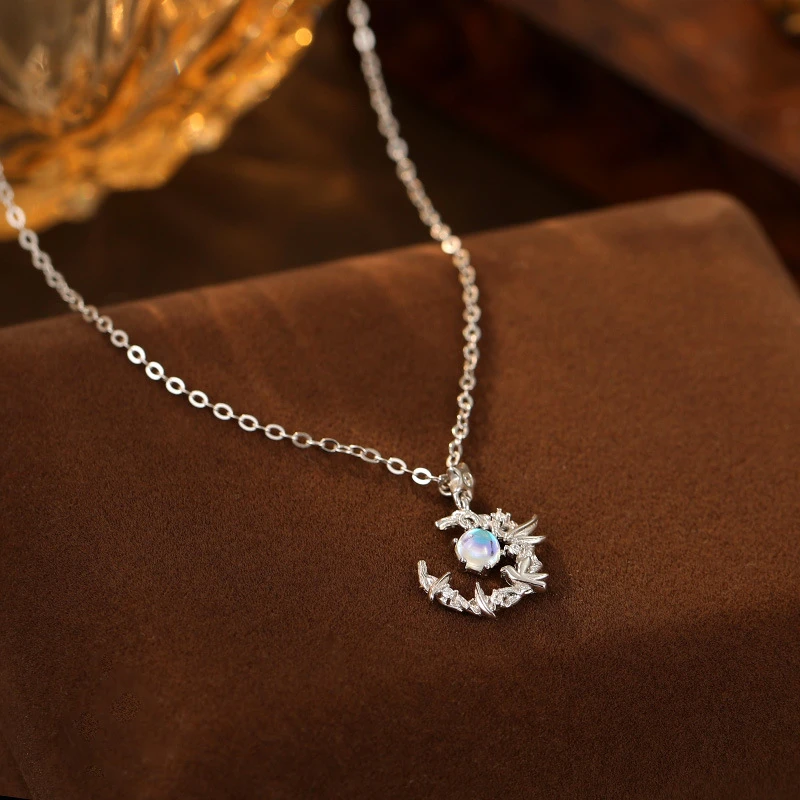 吊坠925银玻璃 S925银项链女轻奢情人节高级气质时尚百搭小众