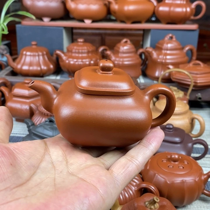 茶壶紫砂四方传炉160-220cc原矿赵庄朱泥特价