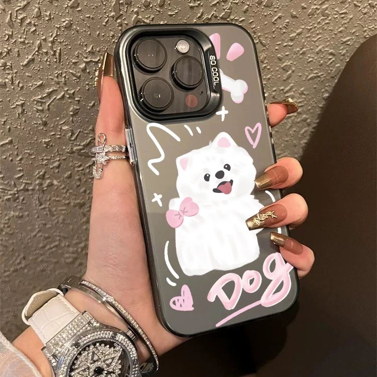 彩银吐舌狗iphone17promax手机壳15苹果16pro防摔14卡通13新款12P