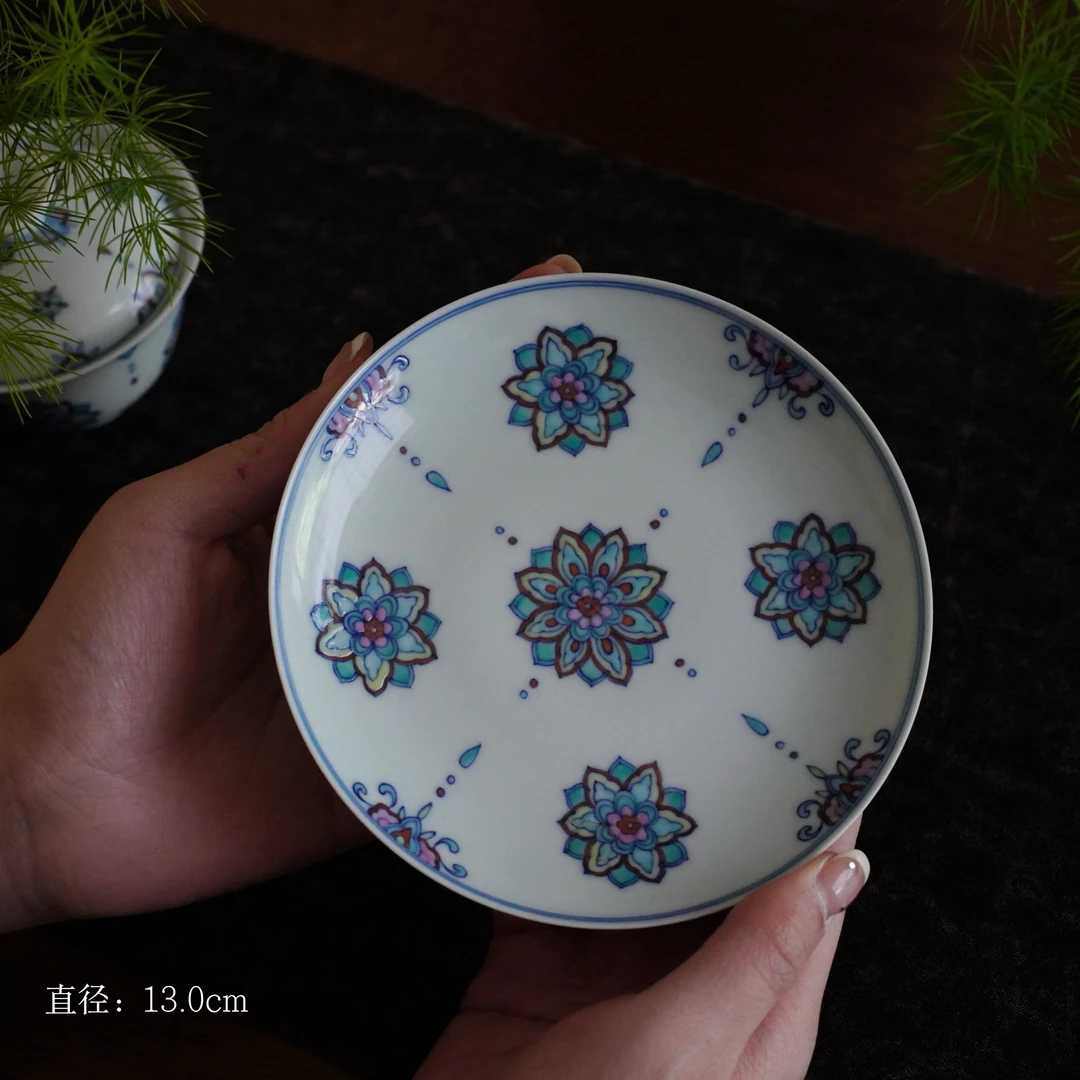 【片羽堂】斗彩宝相花壶承