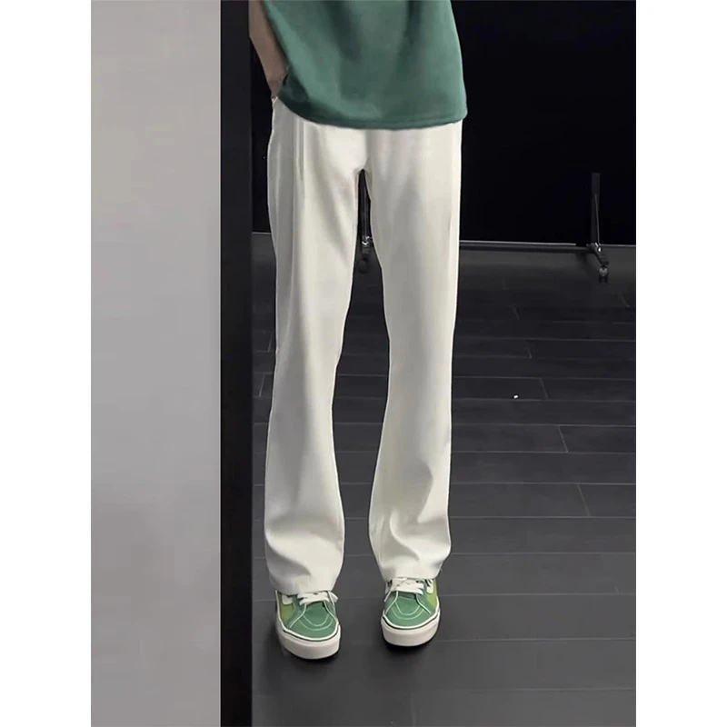 白色517西裤男夏季美式潮牌高级感直筒裤cleanfit痞帅微喇裤子