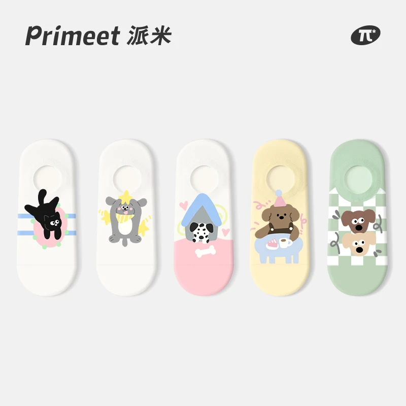 primeet袜子女船袜夏季2025新款卡通防滑不掉跟吸汗透气浅口棉袜