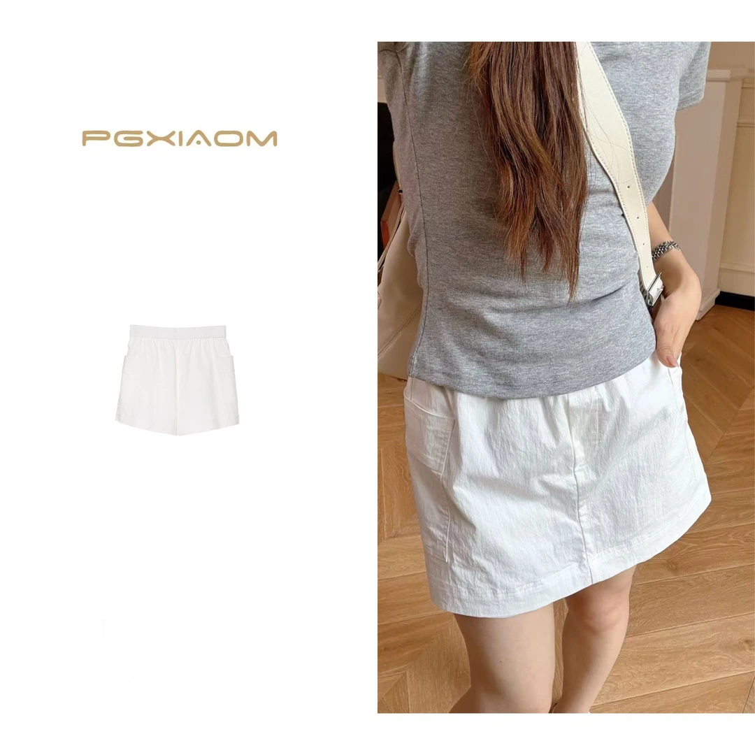 【PGXIAOM】润秀定制白色工装裙裤KZ4199
