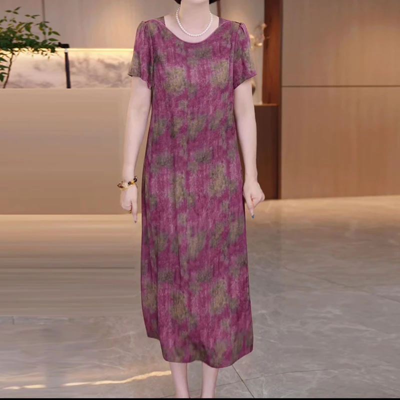 A09夏季新款大码女装连衣裙遮肉显瘦加肥加大显瘦高级感洋气简约