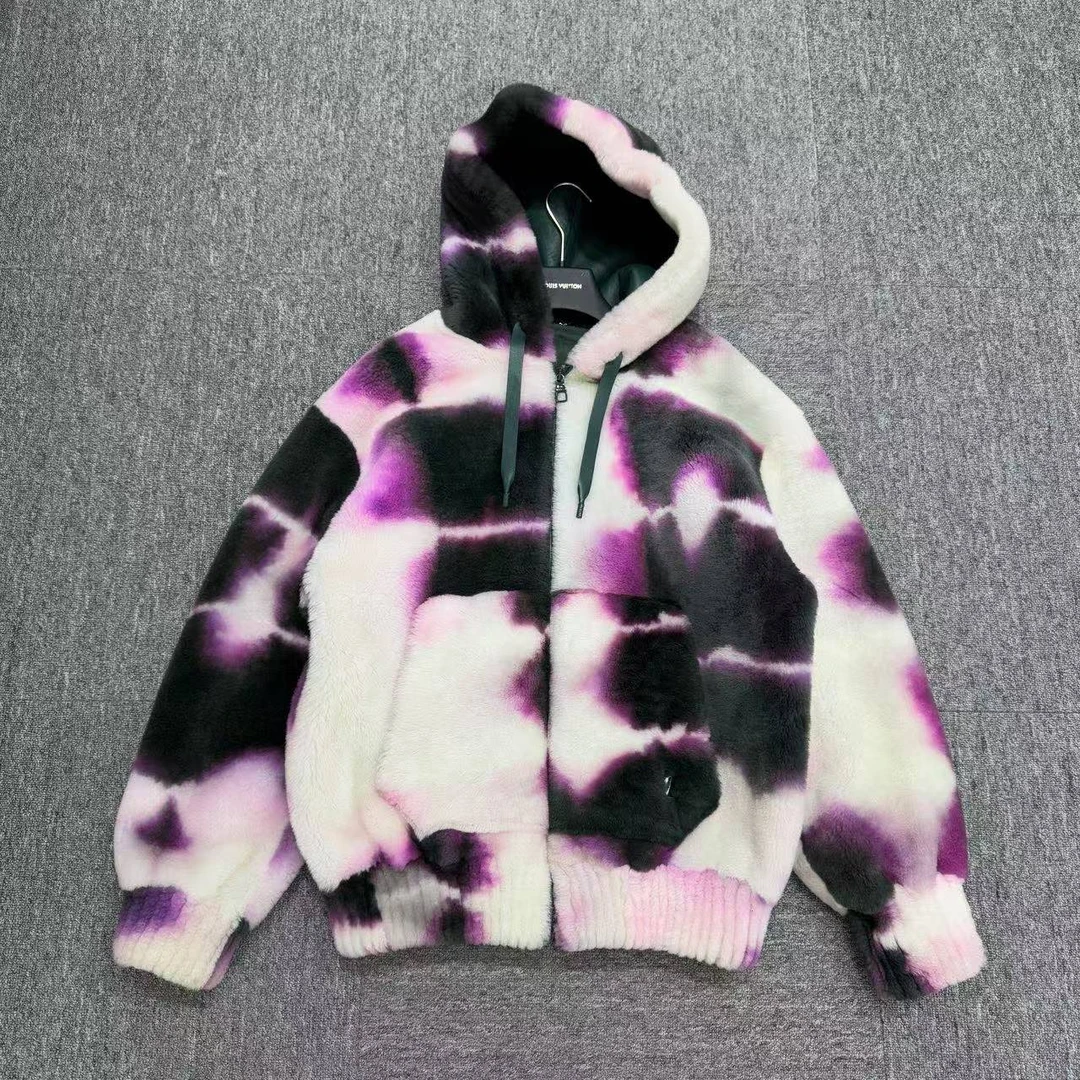 99新 LouisVuitton/路易威登 扎染羊毛拉链连帽夹克