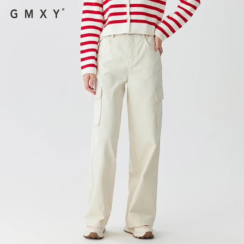 【乐乐专属】GS41013003古木夕羊2024春季新品白牛工装牛仔裤