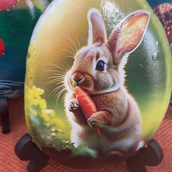 石材兔子摆件真美啊