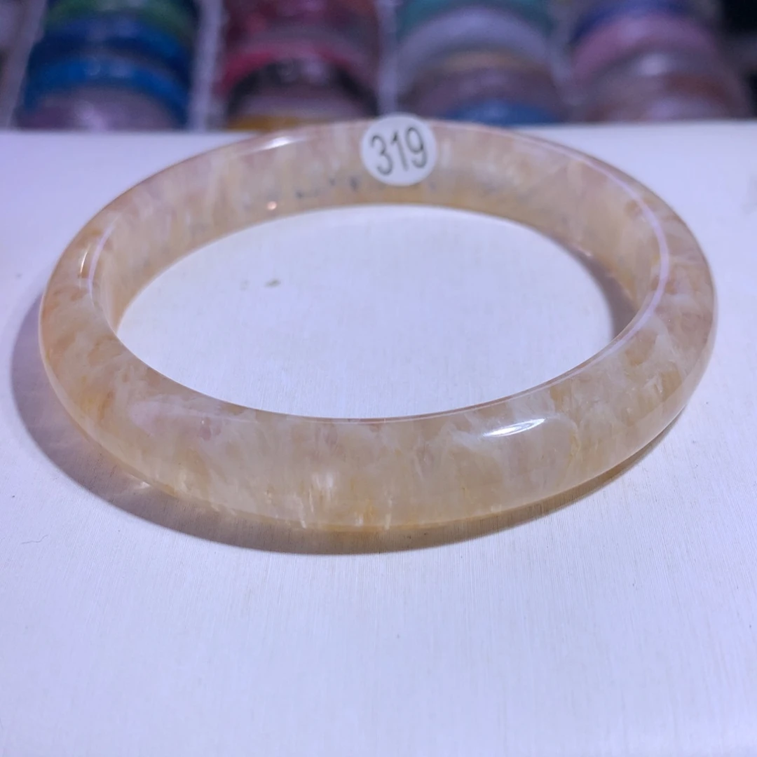 水晶银S925镶嵌手镯蜂蜜奶盖60.4圈319