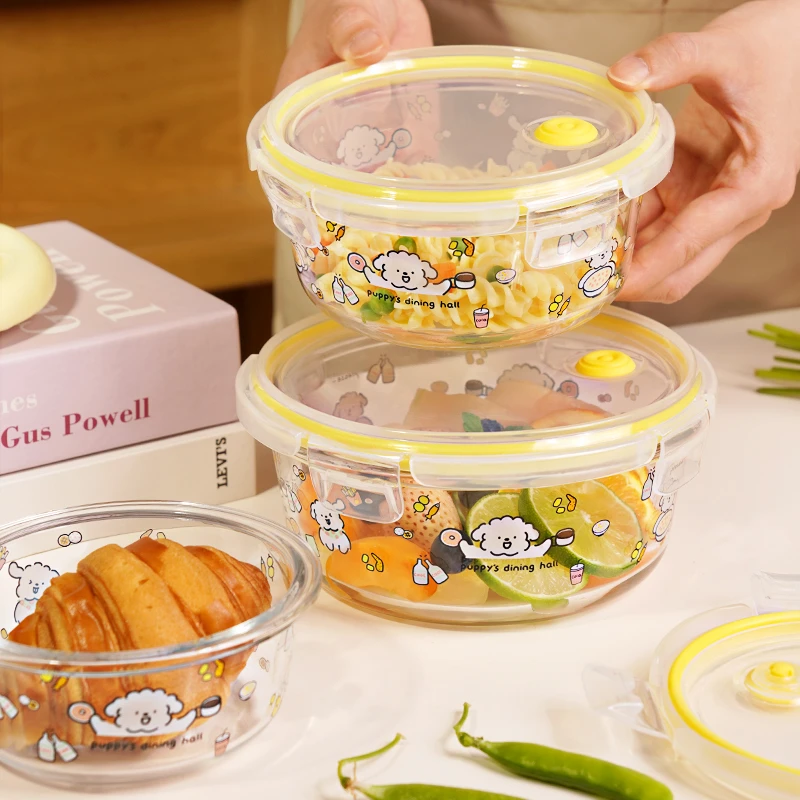 玻璃保鲜盒饭盒微波炉加热专用碗学生上班族带饭餐盒密封便当盒