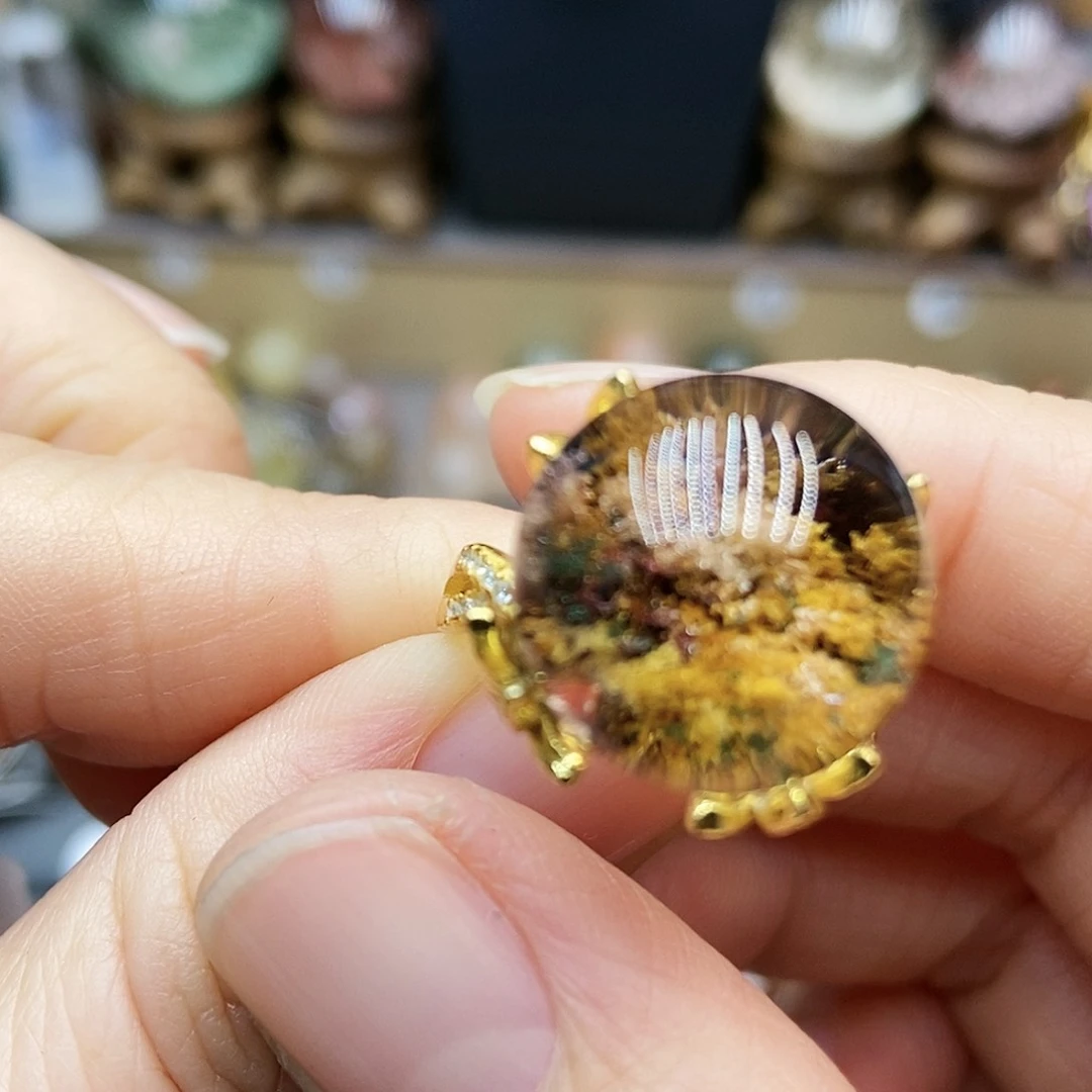 水晶戒指银S925镶嵌孟**孟