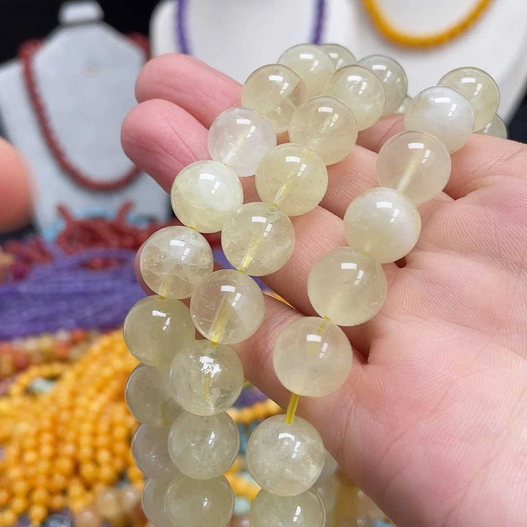 玛瑙/玉髓未镶嵌半成品柠檬黄晶12m