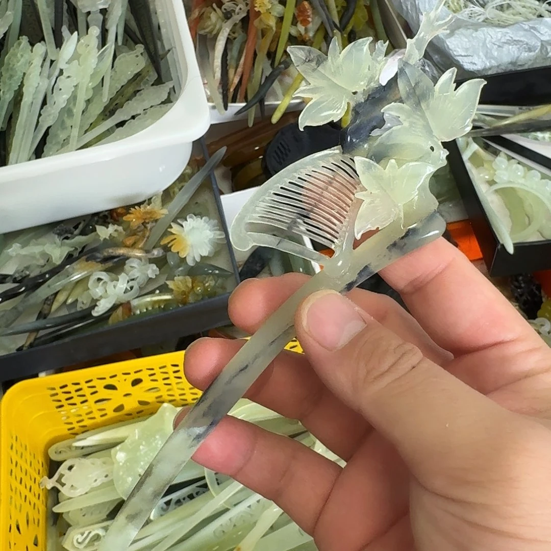 未镶嵌蛇纹石玉发饰