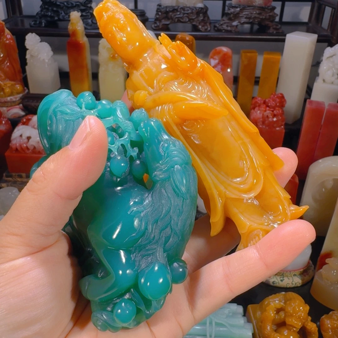 梦***奇寿山石印石帝王绿