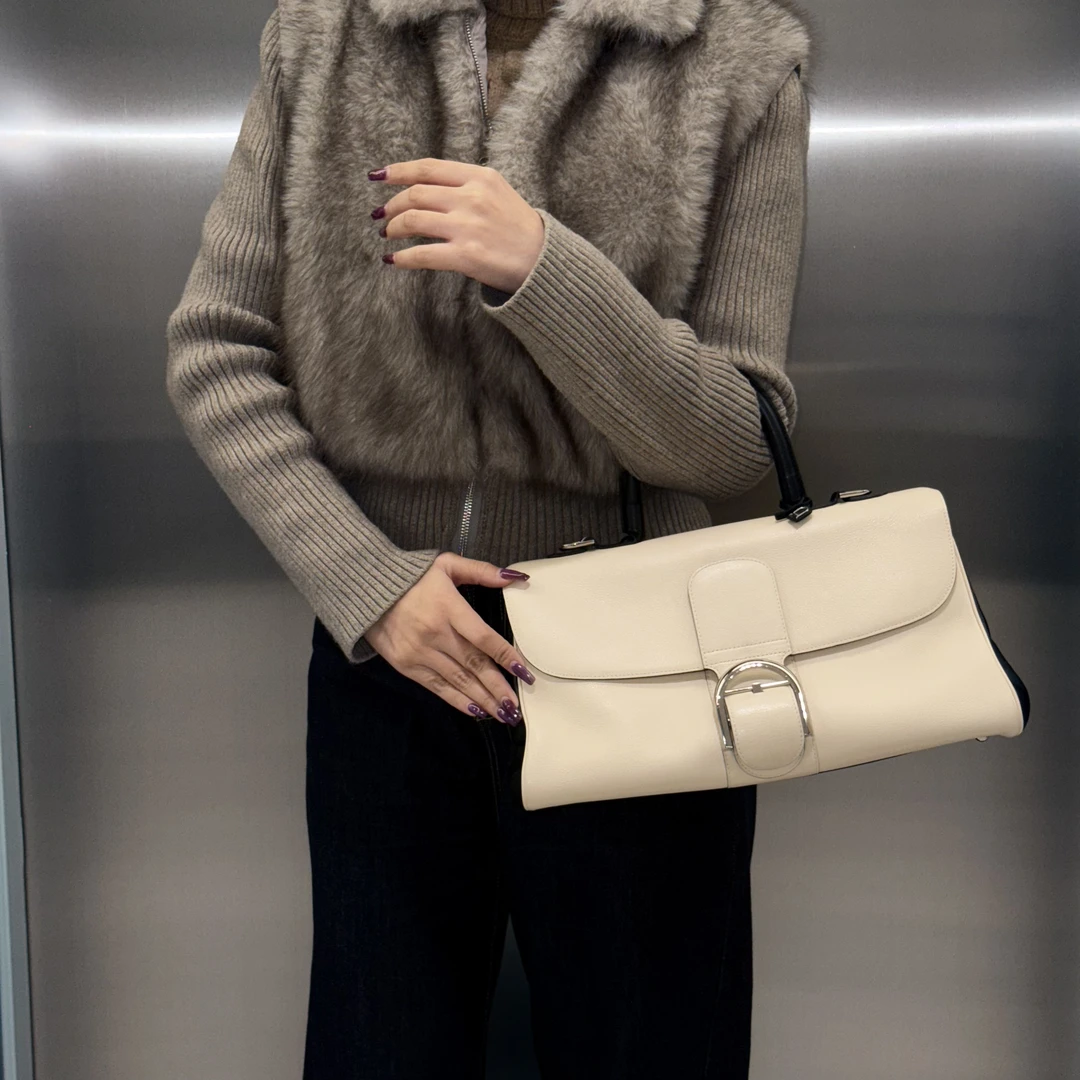 95新 Delvaux/德尔沃 白色手提包