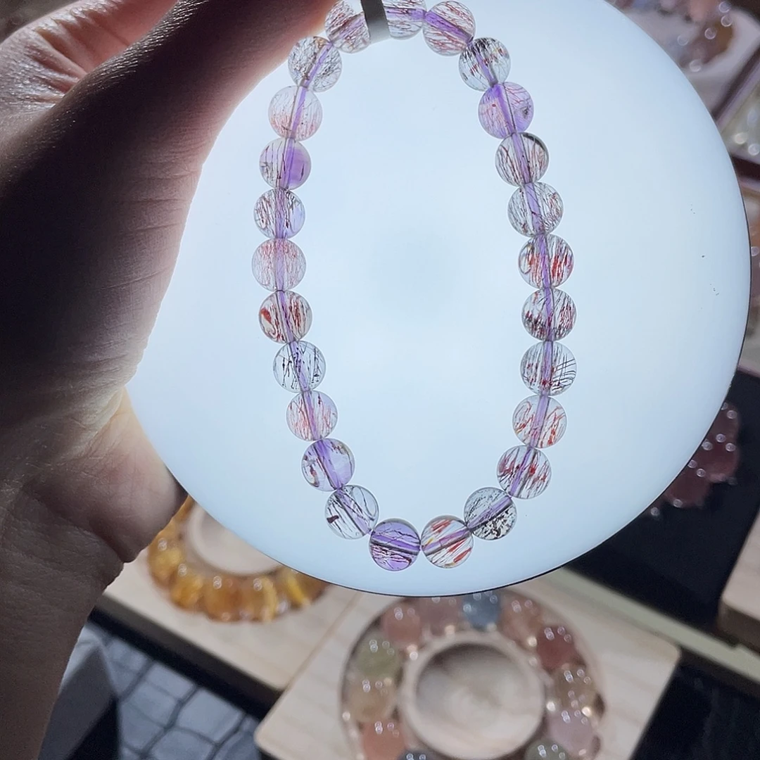 未镶嵌手链水晶超七手链，晶体通透