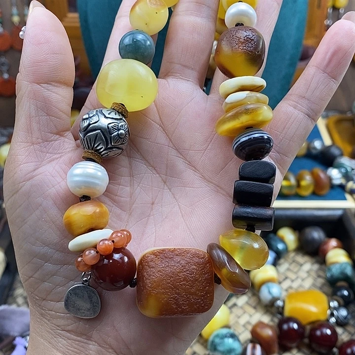 未镶嵌项链蜜蜡项链