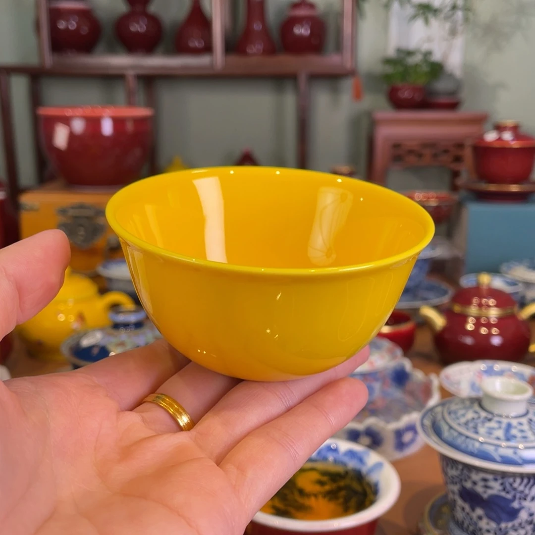 清欢雅玩原矿帝王黄鸡缸杯