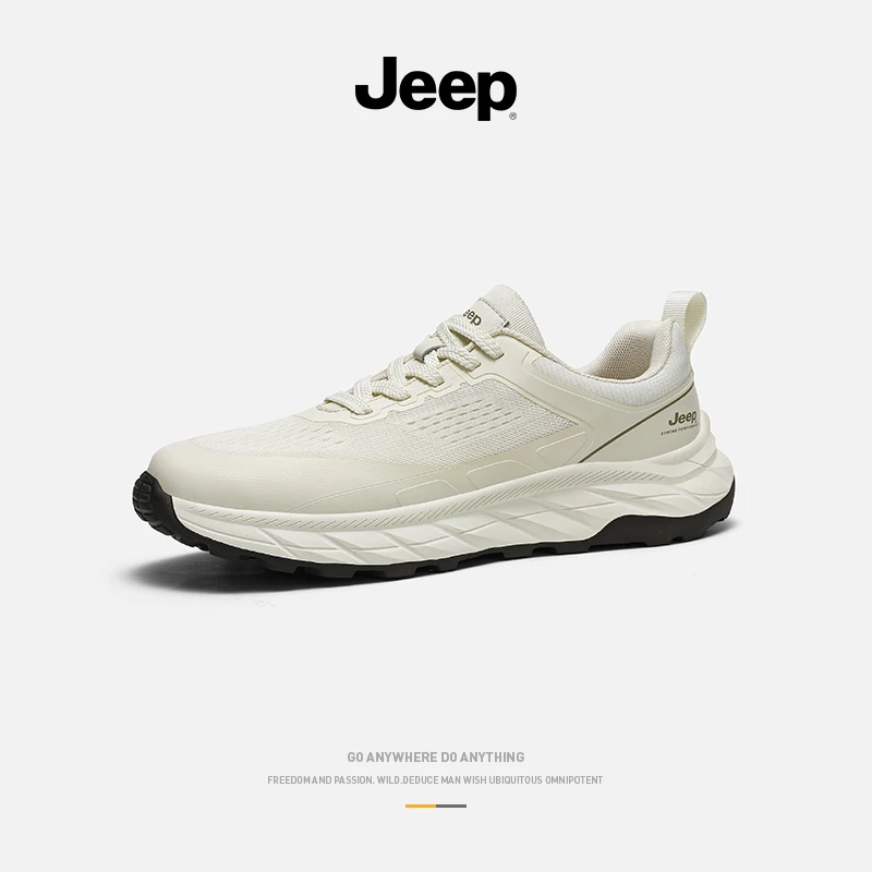 Jeep吉普男鞋2025新款春季透气网面男士轻便软底耐磨休闲运动跑鞋