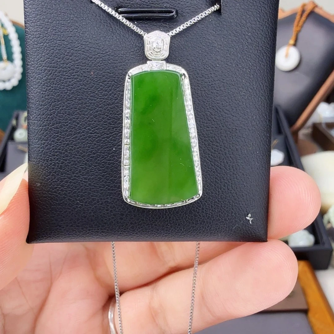 和田玉银S925镶嵌颈饰