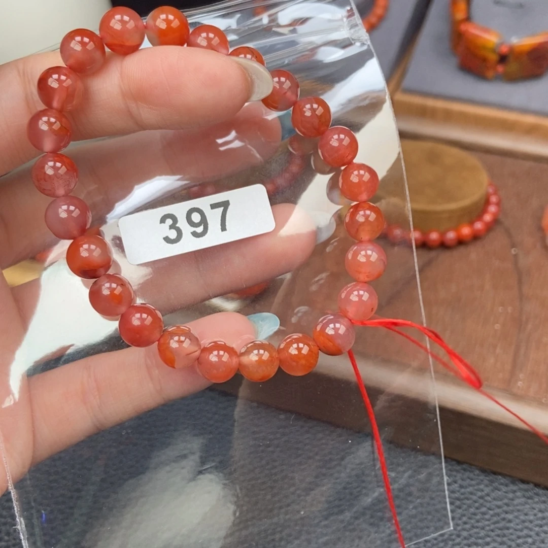 南红玛瑙未镶嵌手链卡8.1