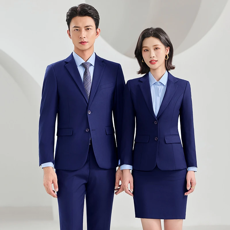 男女同款西服马甲套装4S店销售职业装商务西装外套西服正装工作服