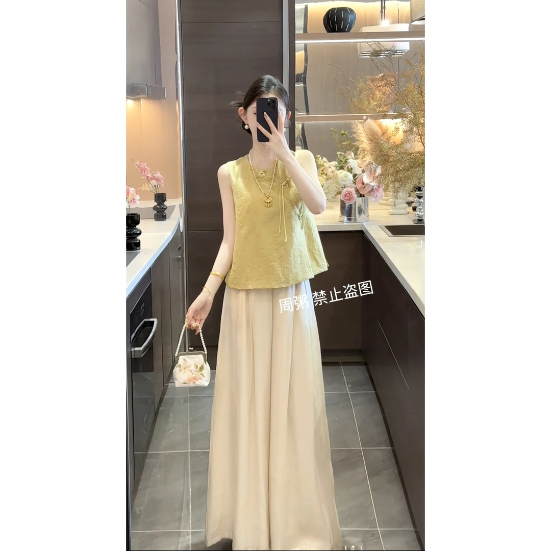 【周粥】【抹茶】2025新款新中式贵气禅意风宽松减龄上衣预JJX5SY3428