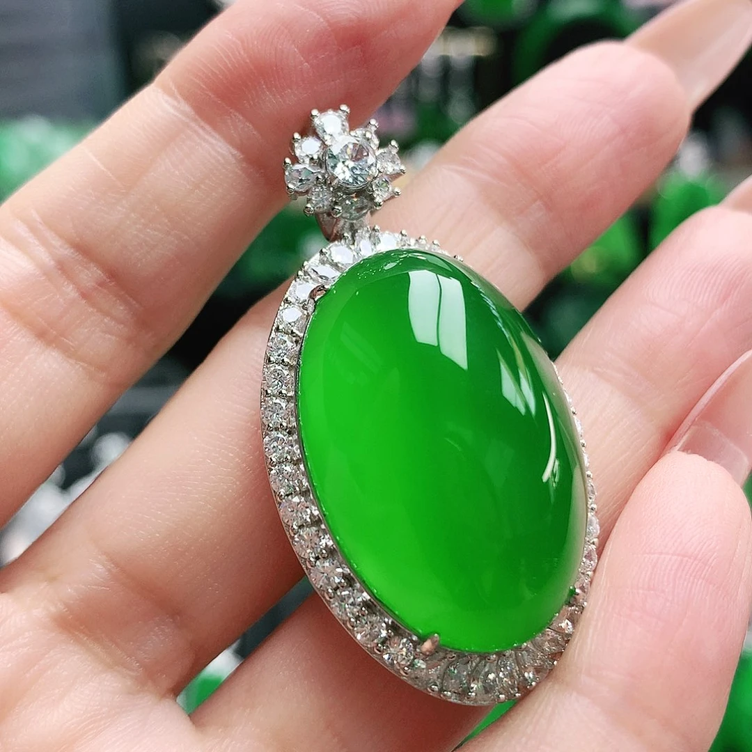 玛瑙/玉髓银S925镶嵌吊坠