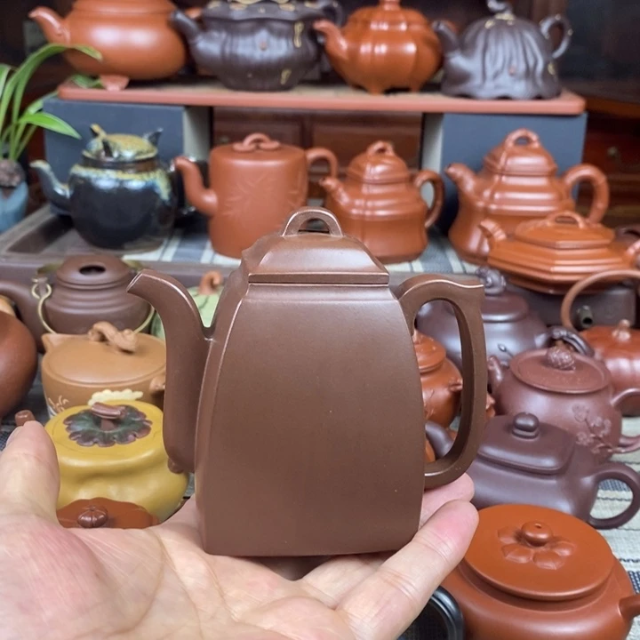 紫砂茶壶汉方200cc原矿文革老紫泥特价