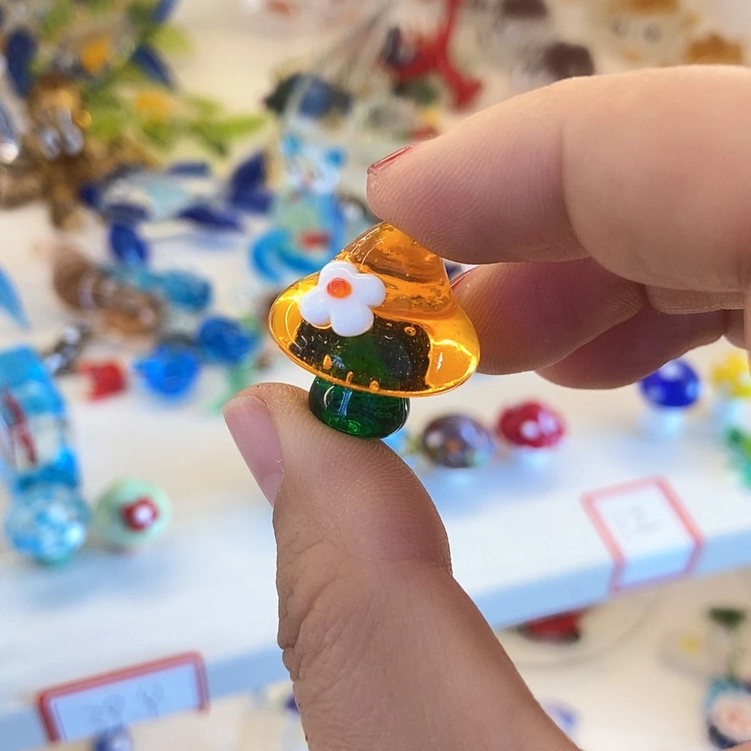 琉璃手工艺品蘑菇