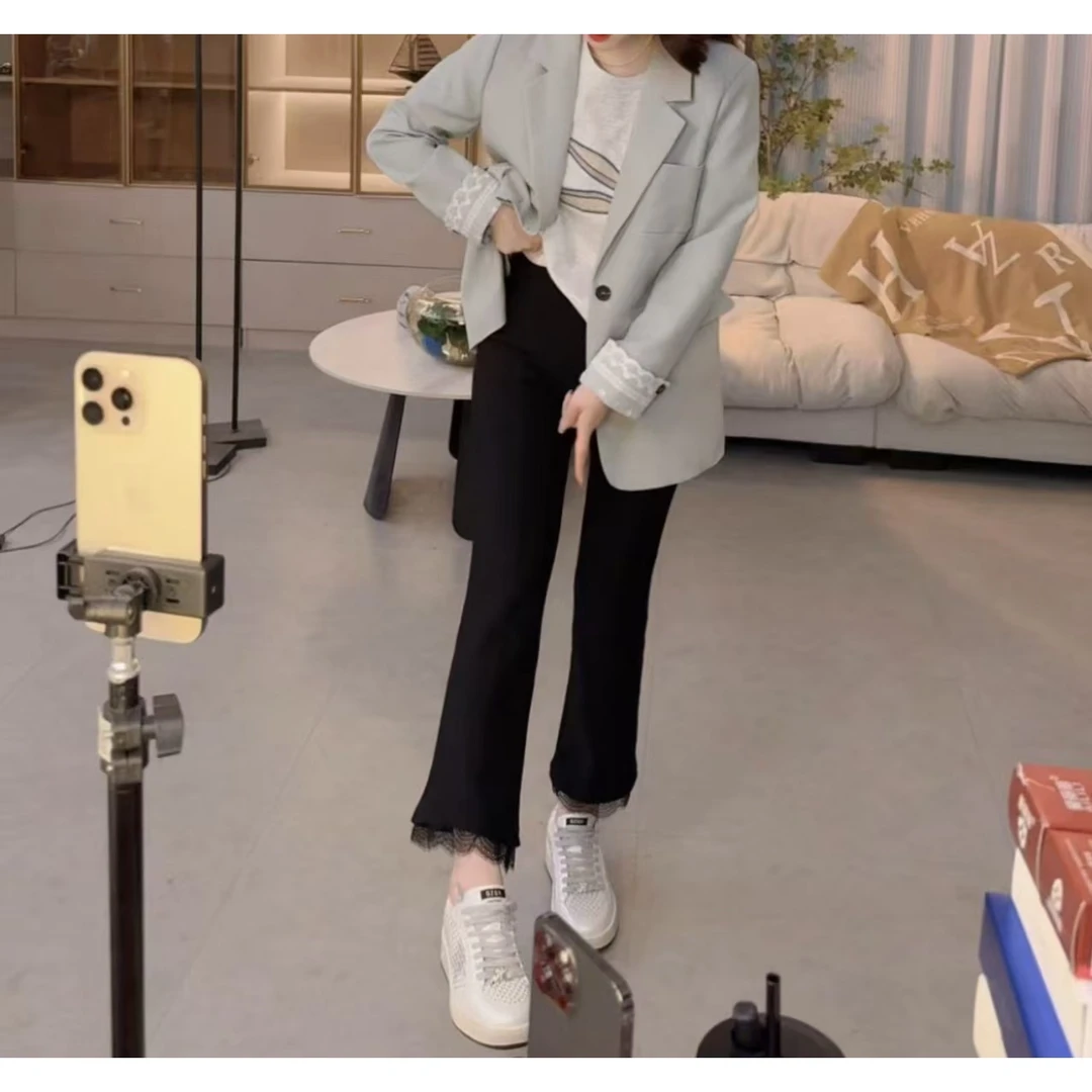 『显瘦花边Y』时尚气质百搭时尚休闲裤6021