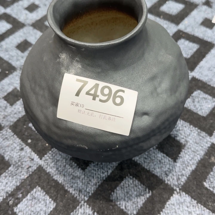 果***苗瓷片景德镇高温花器编码7496高28口8默认无孔
