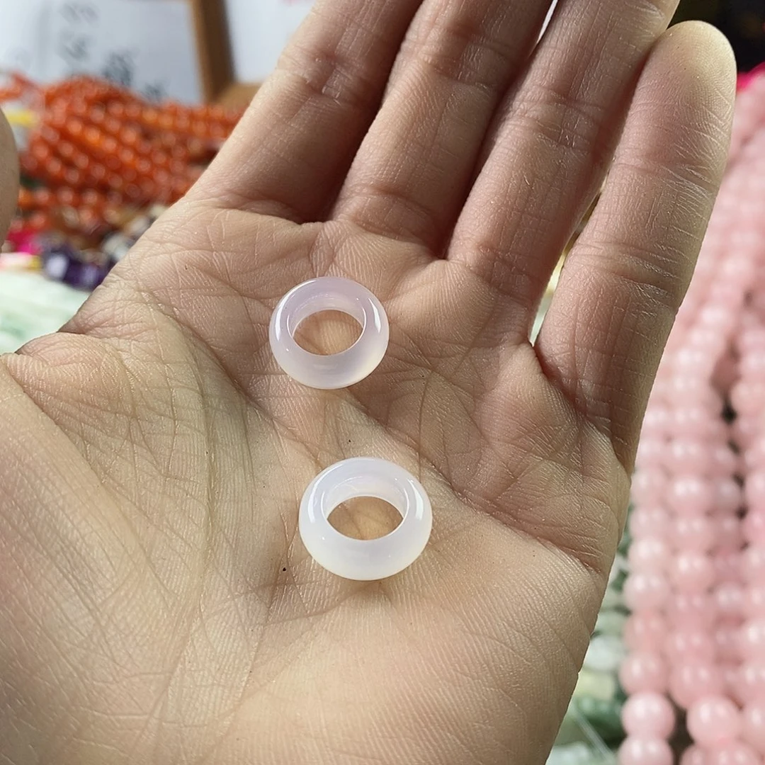 玛瑙/玉髓珠宝半成品合金两个10×15mm荔枝冻玛瑙跑环