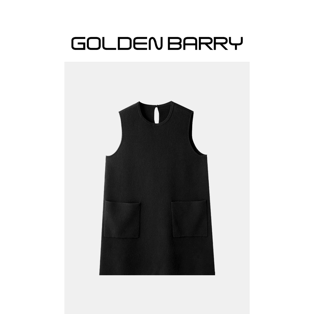 GOLDENBARRY|307099气质大口袋毛织背心裙【微瑕1】