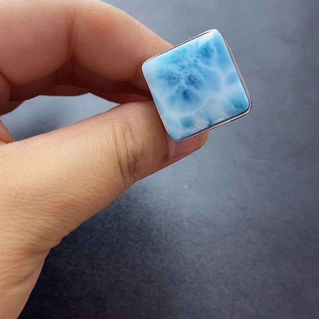 针钠钙石（海纹石）未镶嵌戒指戒指