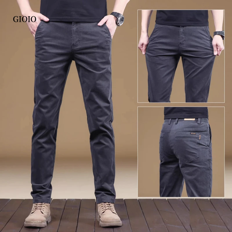 GIOIO中年男士秋冬新款休闲裤男士直筒透气上班商务百搭男士裤子