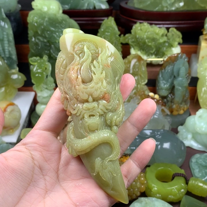 岫玉未镶嵌手把件