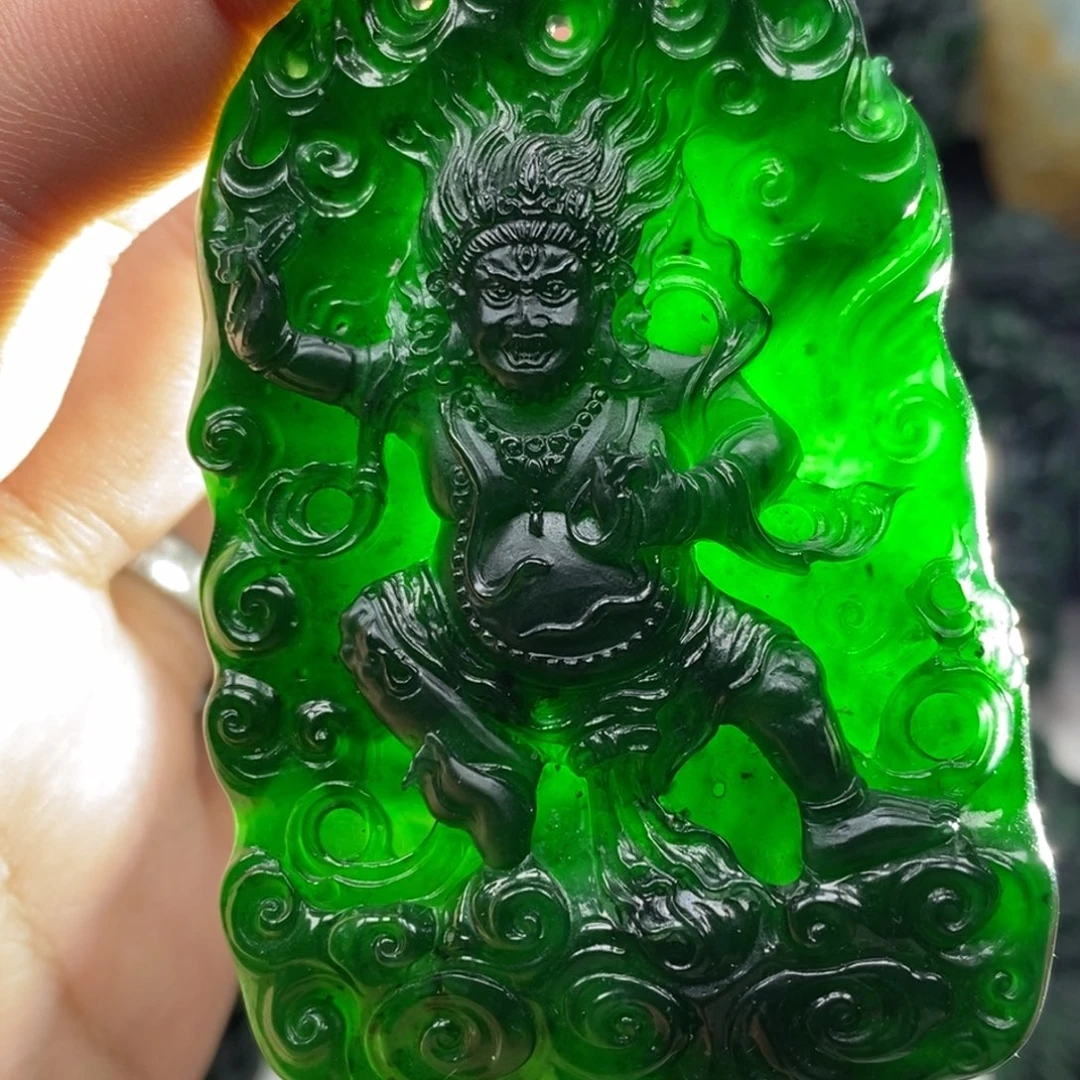 定制翡翠未镶嵌天然翡翠A货大黑天
